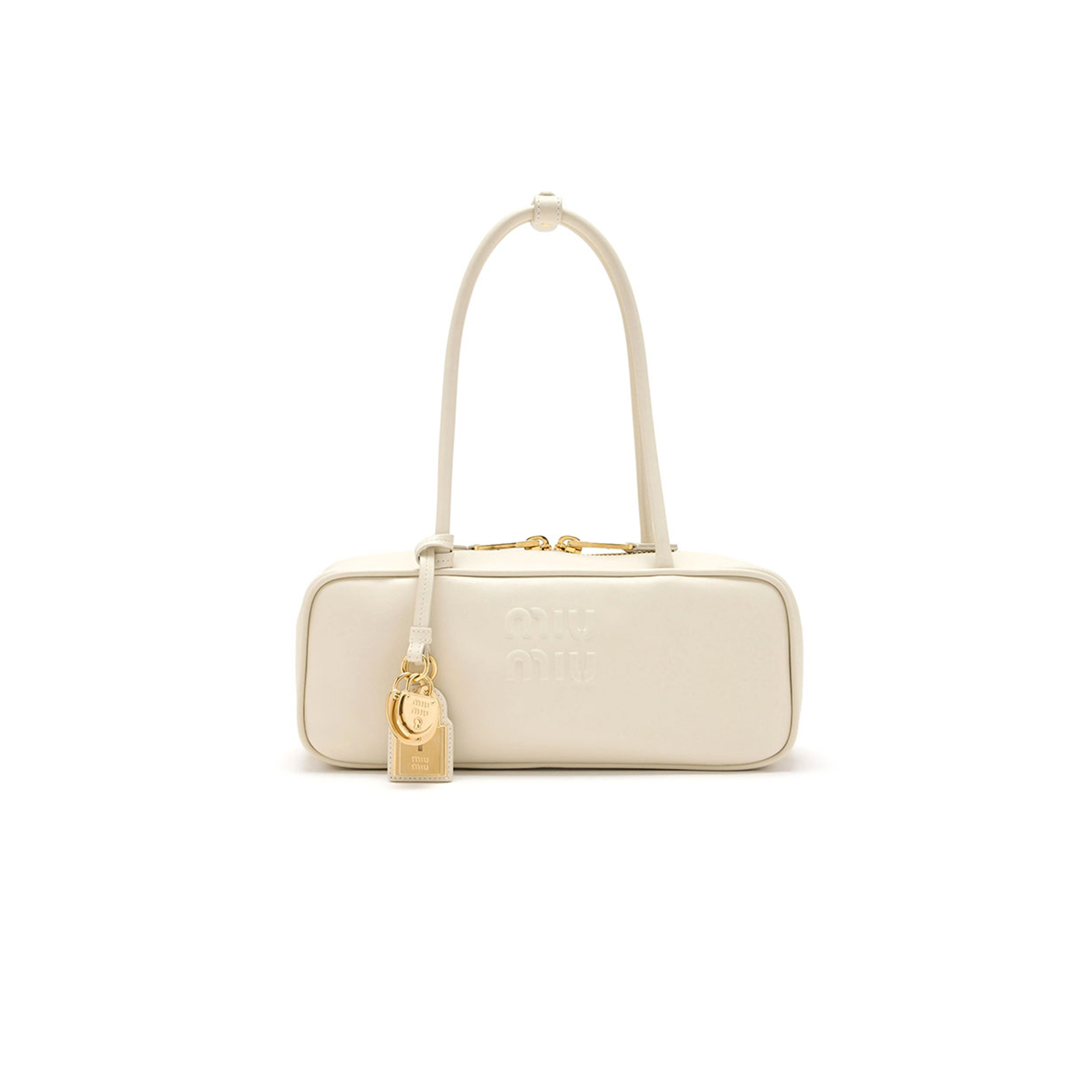 MIU MIU BEAU LEATHER BAG IN BLACK 5BB173 (28*12*8cm)